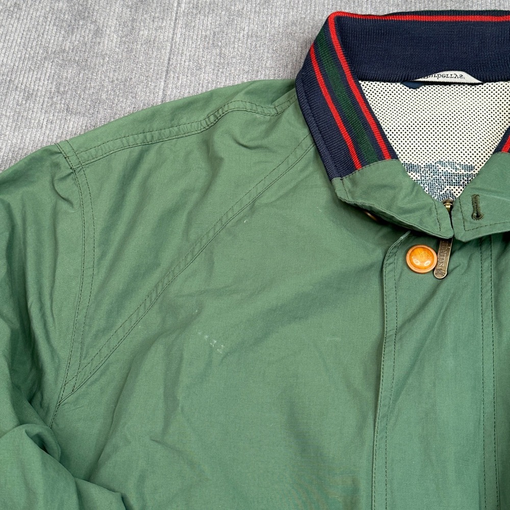 Vintage Burberrys Harrington Bomber Jacket Green Striped Trim Made in Spain - Picture 12 of 16